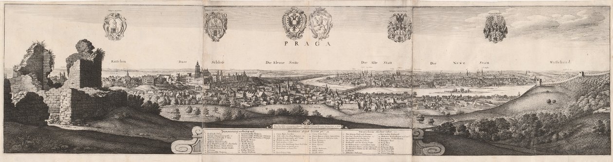 The Great View of Prague by Wenceslaus Hollar
