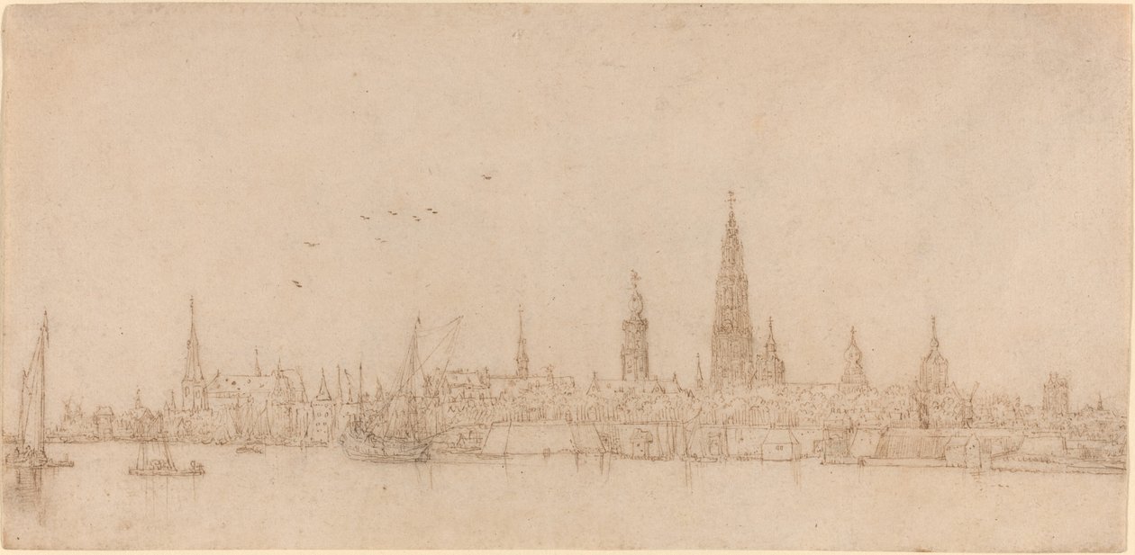View of Antwerp by Wenceslaus Hollar