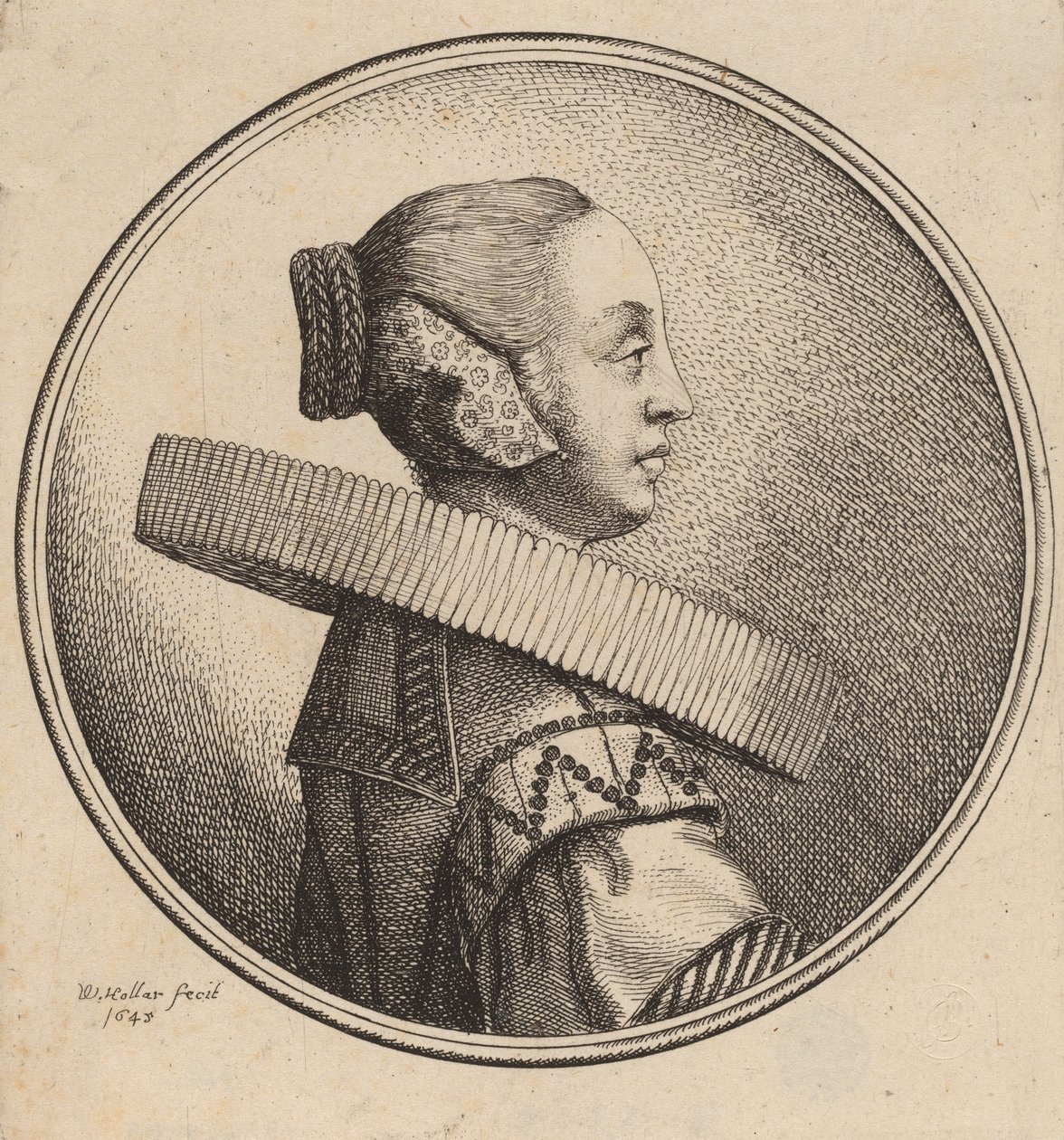 Woman with a Ruff in Profile, 1643 by Wenceslaus Hollar