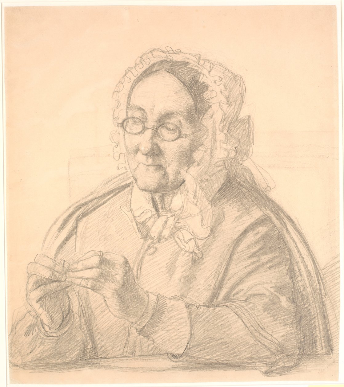 Old Woman Threading a Needle by Wilhelm Marstrand