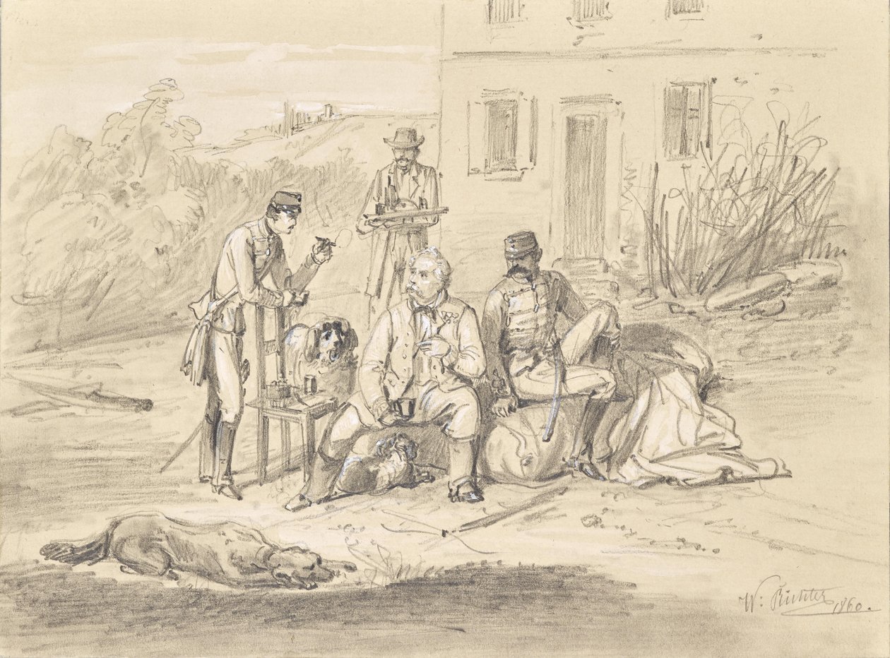 Three Officers after the Battle of Solferino by Wilhelm Richter