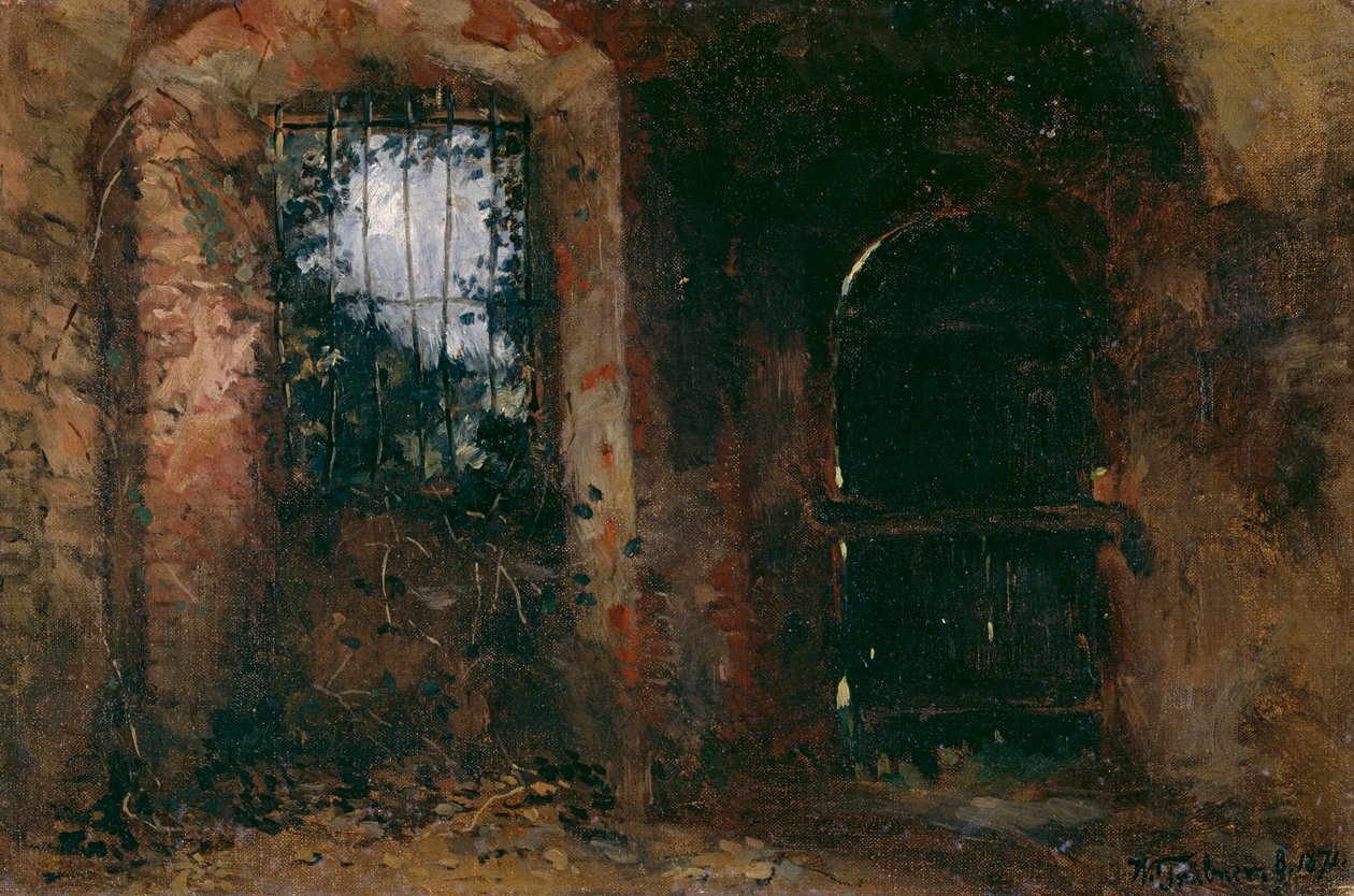 Cellar Window in Heidelberg Castle by Wilhelm Trübner