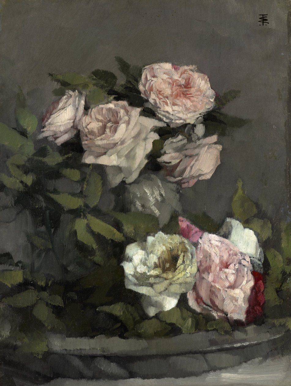 Still Life with Roses by Wilhelm Trübner