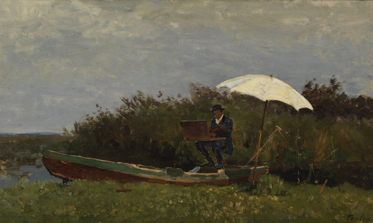 The Painter Gabriël Working in a Boat by Willem Tholen