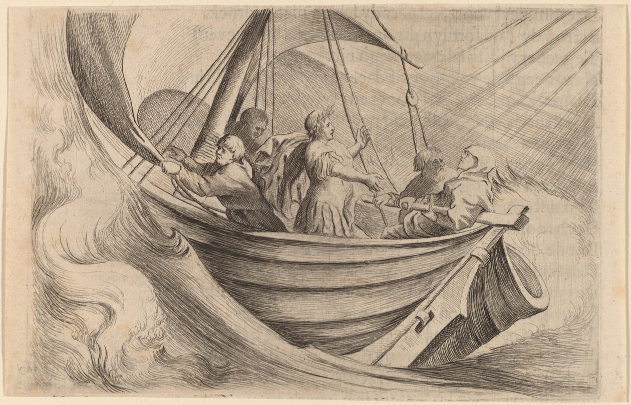 Caesar Crossing Stormy Seas by Willem Basse