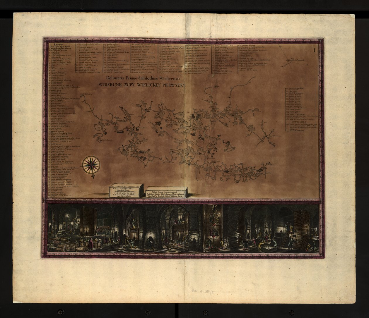Map of the Wieliczka Salt Mines by Willem Hondius
