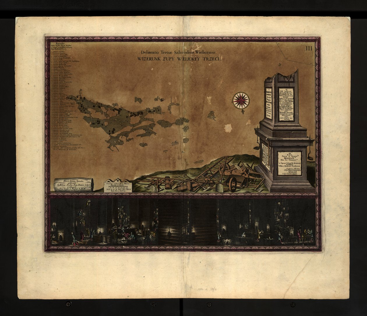 Map of the Wieliczka Salt Mines by Willem Hondius