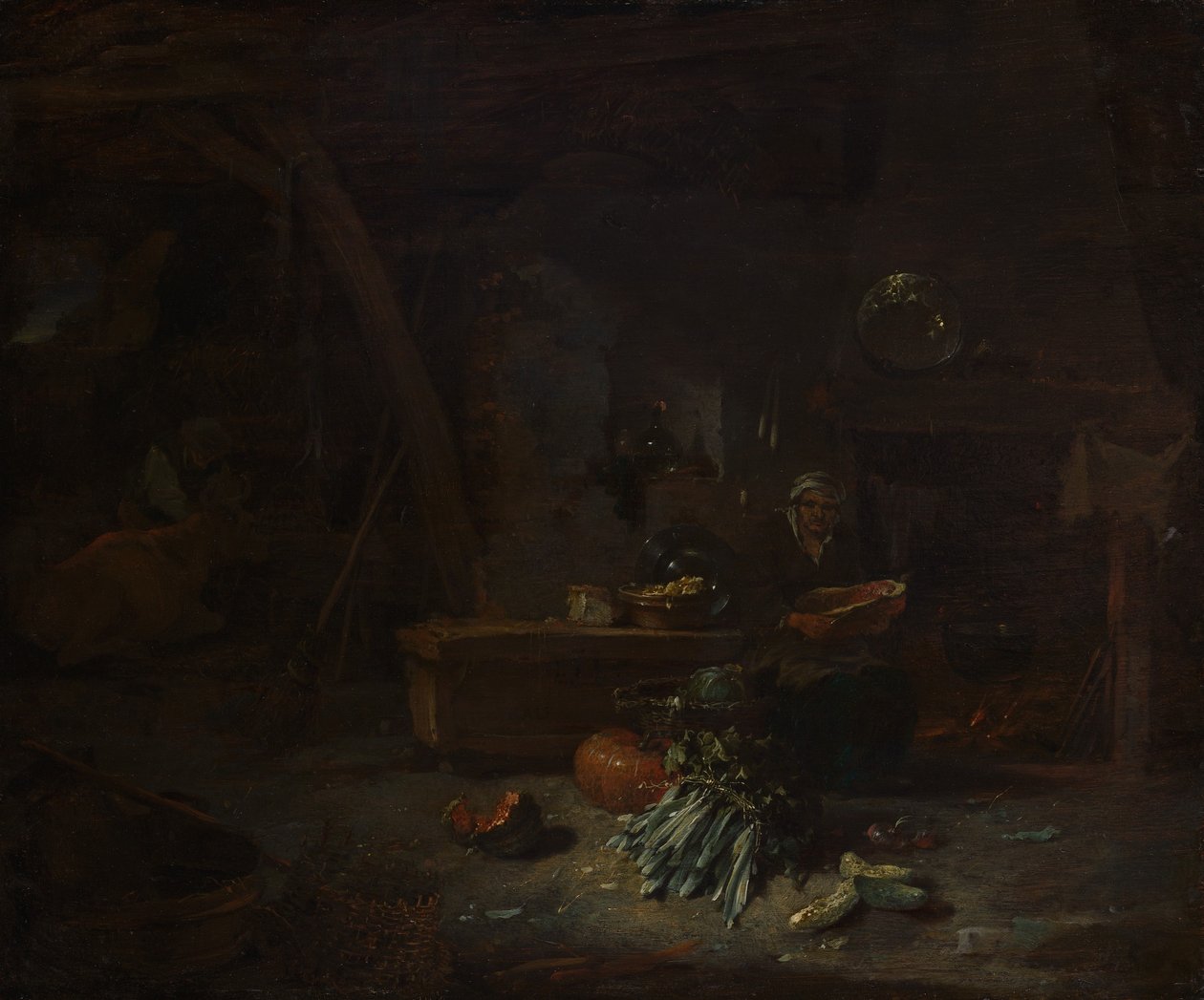 Interior of a Kitchen by Willem Kalf