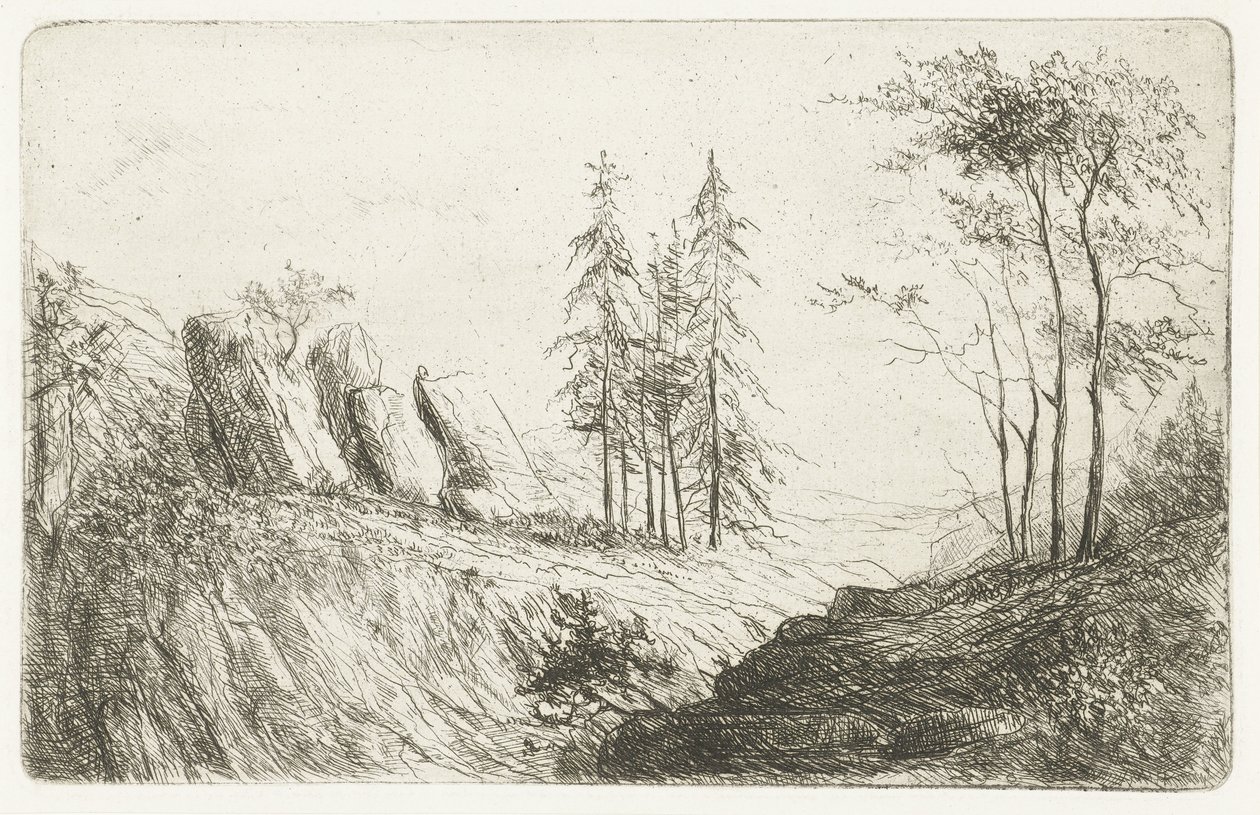 Mountain Landscape with Trees by Willem Matthias Jan van Dielen