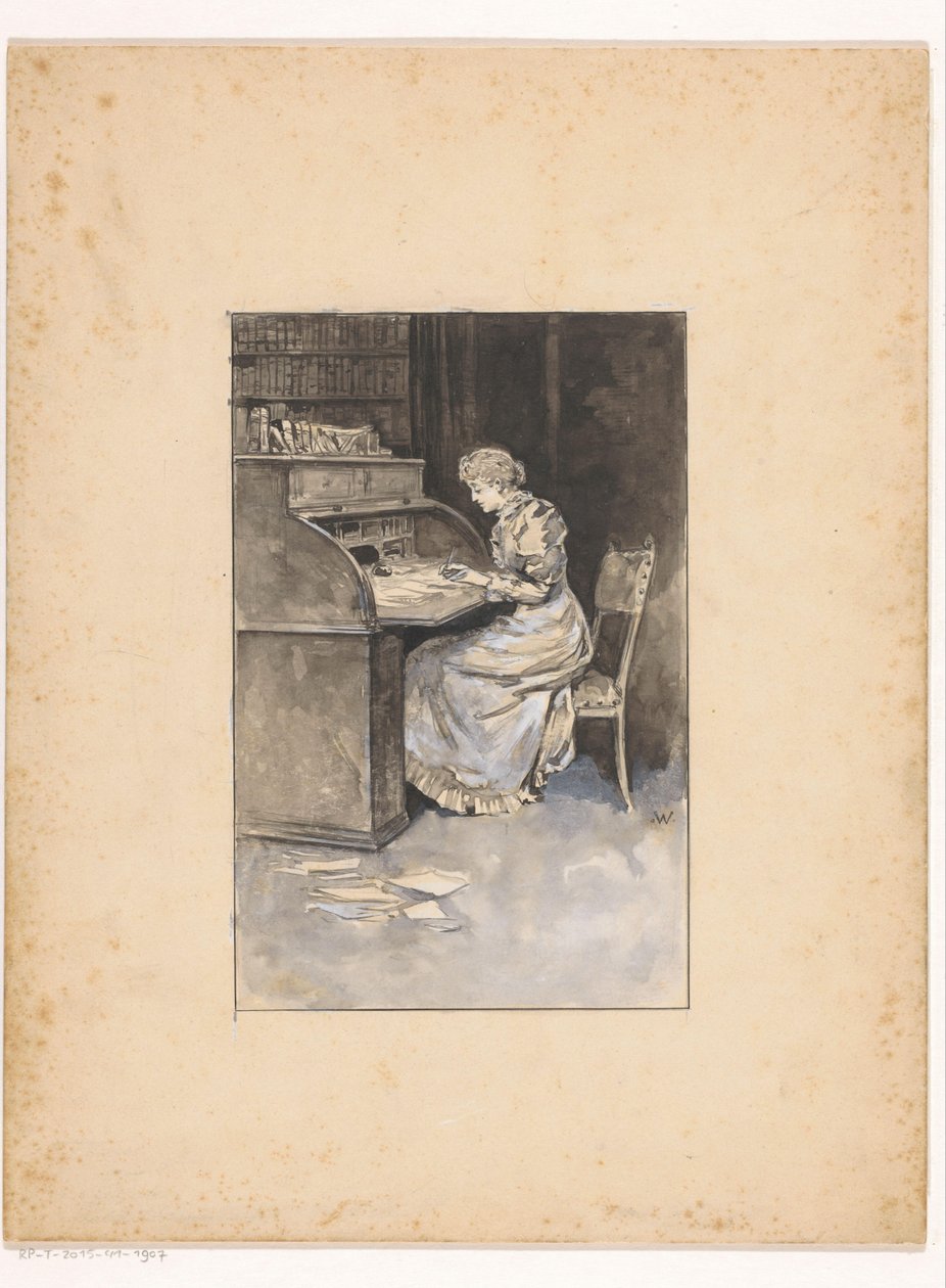 Writing Woman by Ludwig Willem Reymert Wenckebach