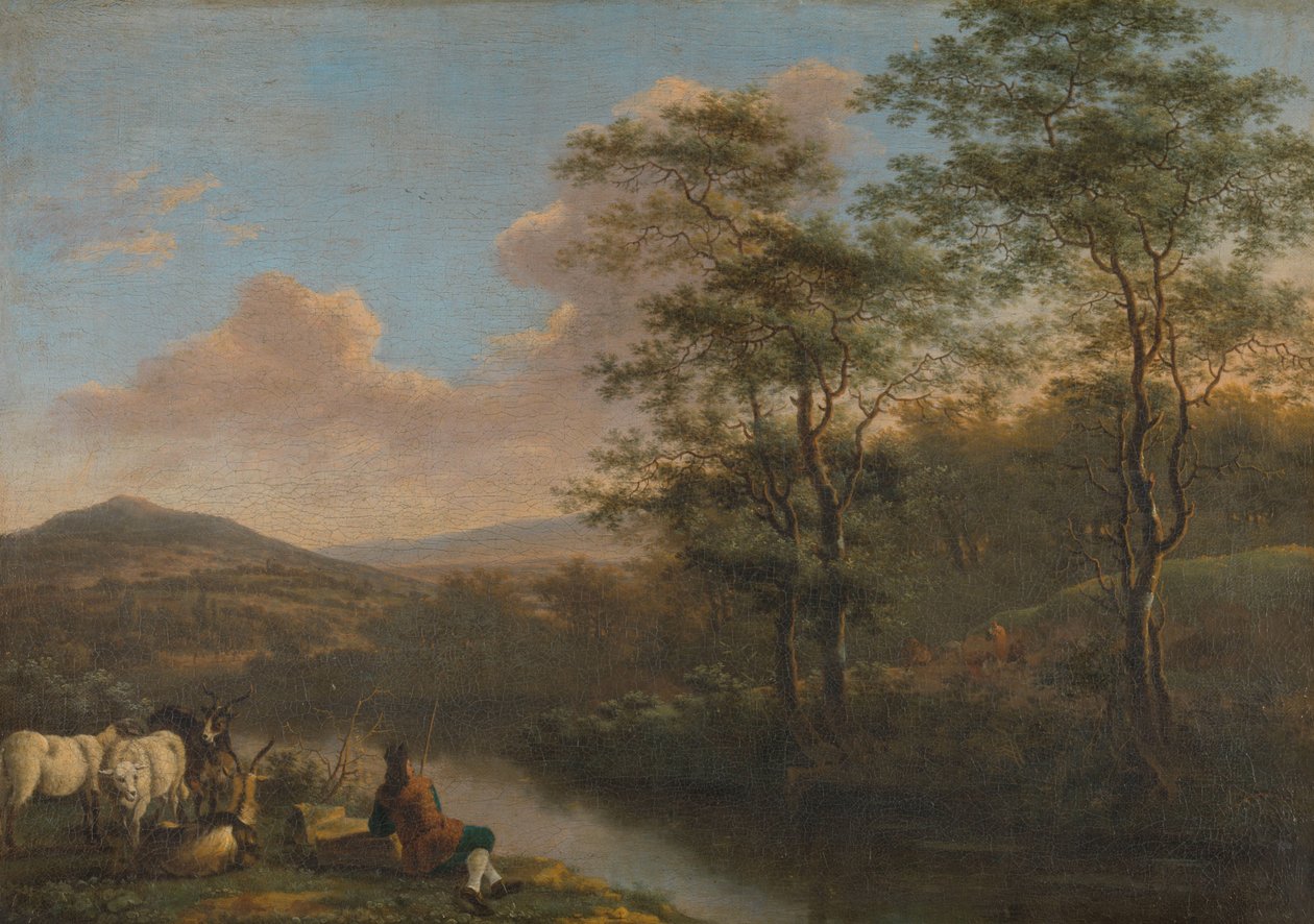 Italian Landscape with Resting Herdman by Willem de Heusch