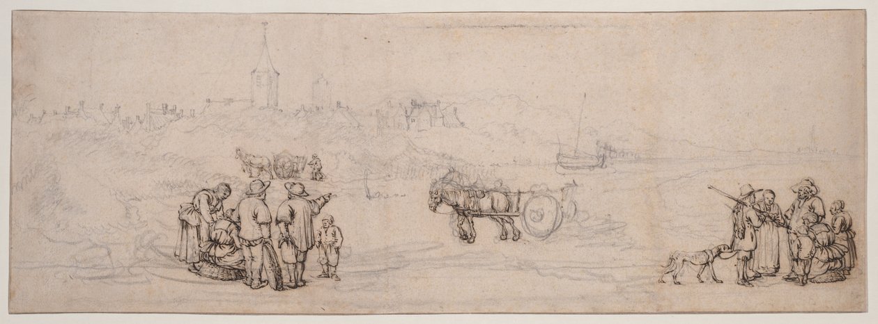 Dune Scene with Peasant Figures by Willem van de Velde