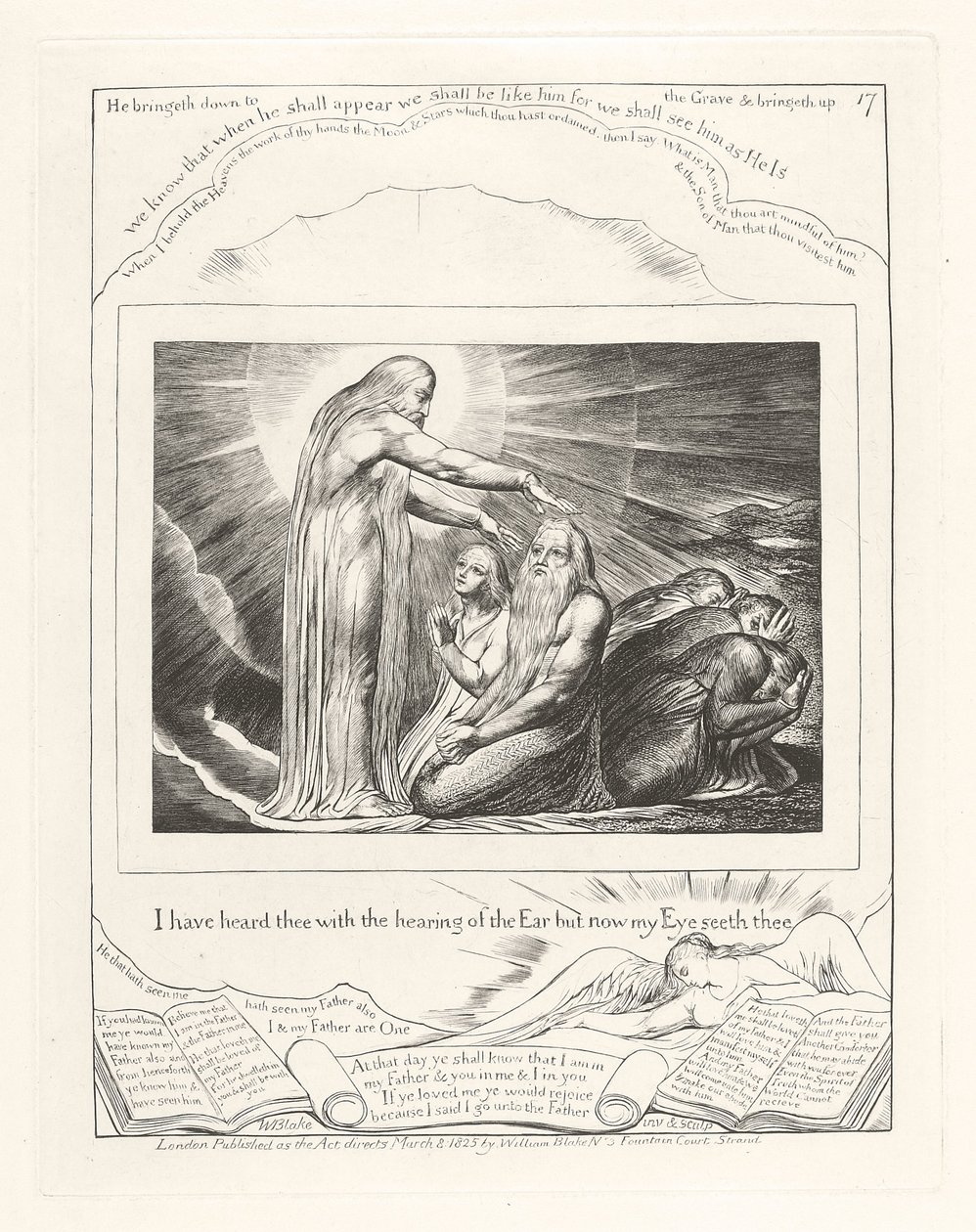 I have heard thee with the hearing of the Ear but now my Eye seeth thee, 1825 by William Blake