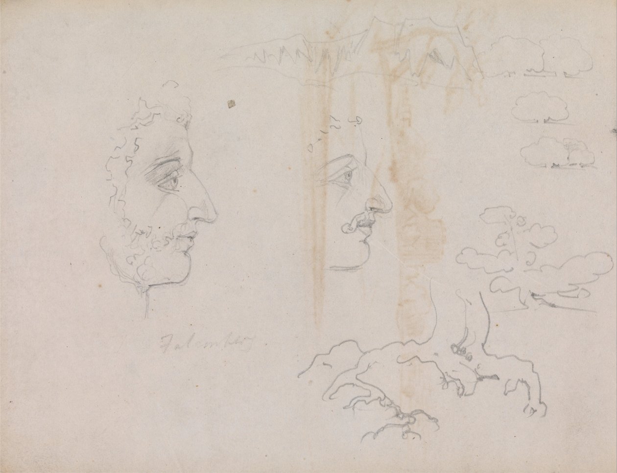 Sheet from the Blake-Varley Sketchbook of 1819, Pages 37 and 38 by William Blake