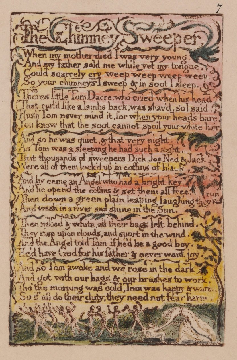 Songs of Innocence and of Experience, Plate 7, The Chimney Sweeper (Bentley 12) by William Blake