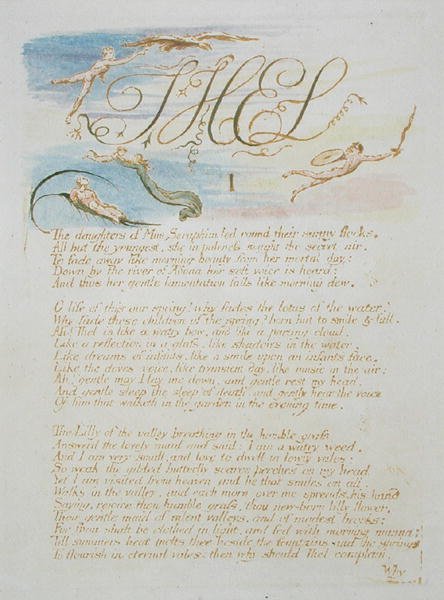 Thel I The Daughters of Mne Seraphim..., Plate 3 from The Book of Thel, 1789 by William Blake