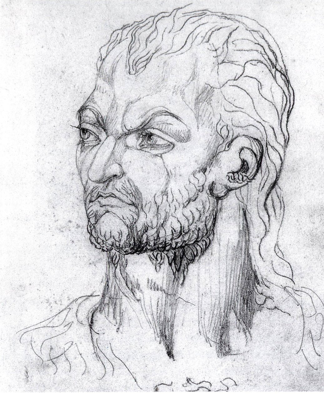 Visionary Head of Owen Glendower by William Blake