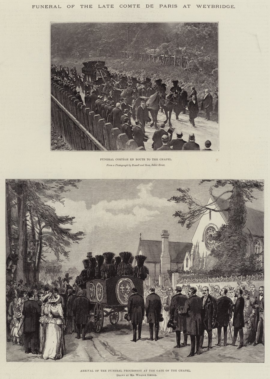 Funeral of the Comte de Paris at Weybridge by William Crimea Simpson