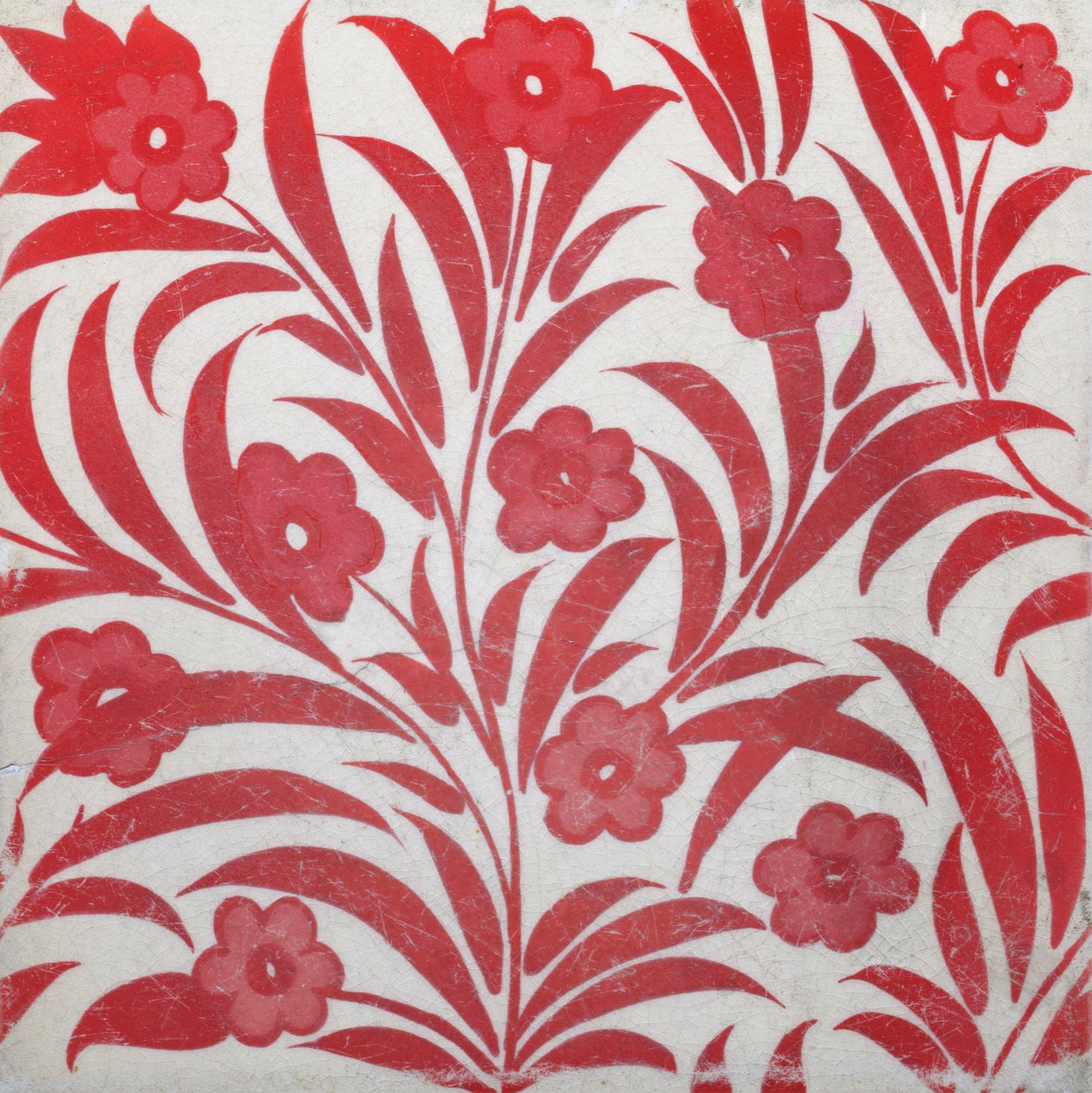 Tile with Floral Design by William de Morgan