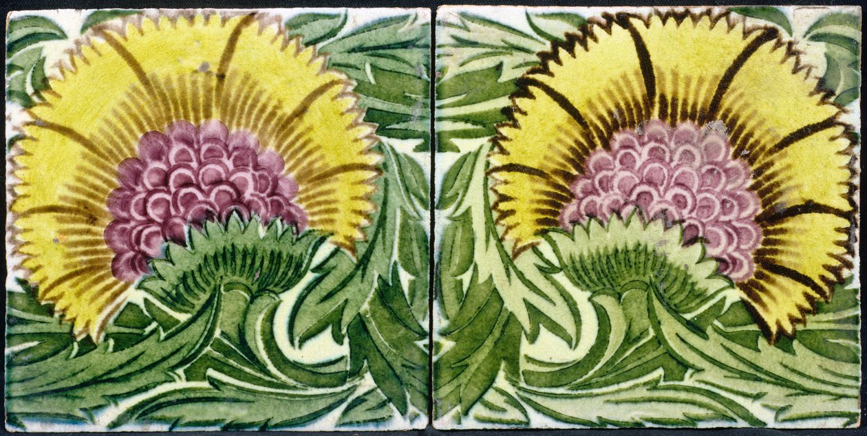 Tiles with Persian style design by William de Morgan