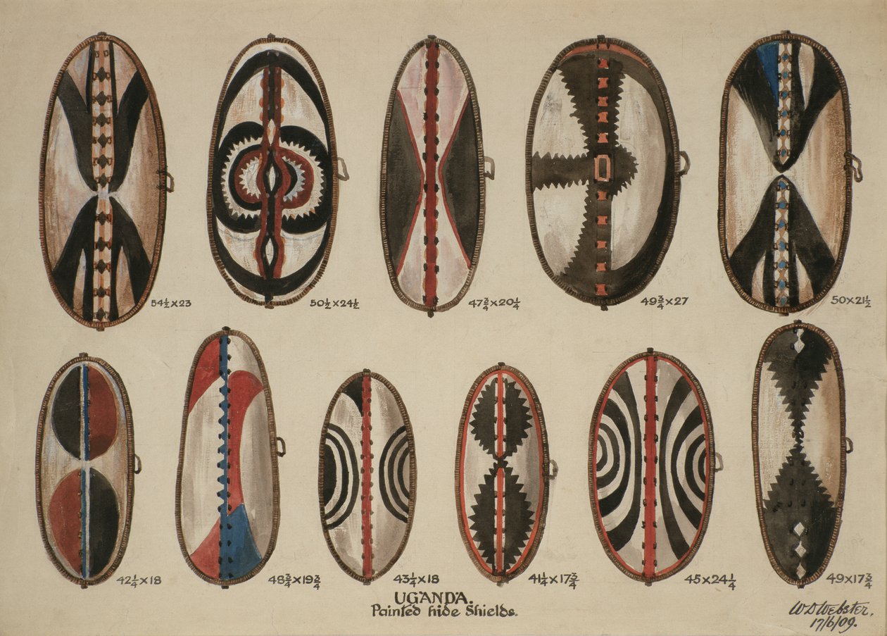 Uganda - Painted Hide Shields by William Downing Webster