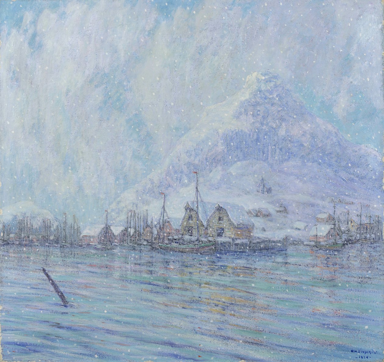 Harbor in Winter, 1924 by William H. Singer