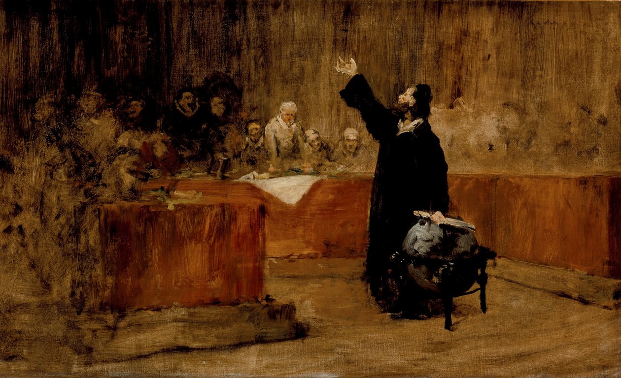 Sketch for Columbus Before the Council of Salamanca by William Merritt Chase