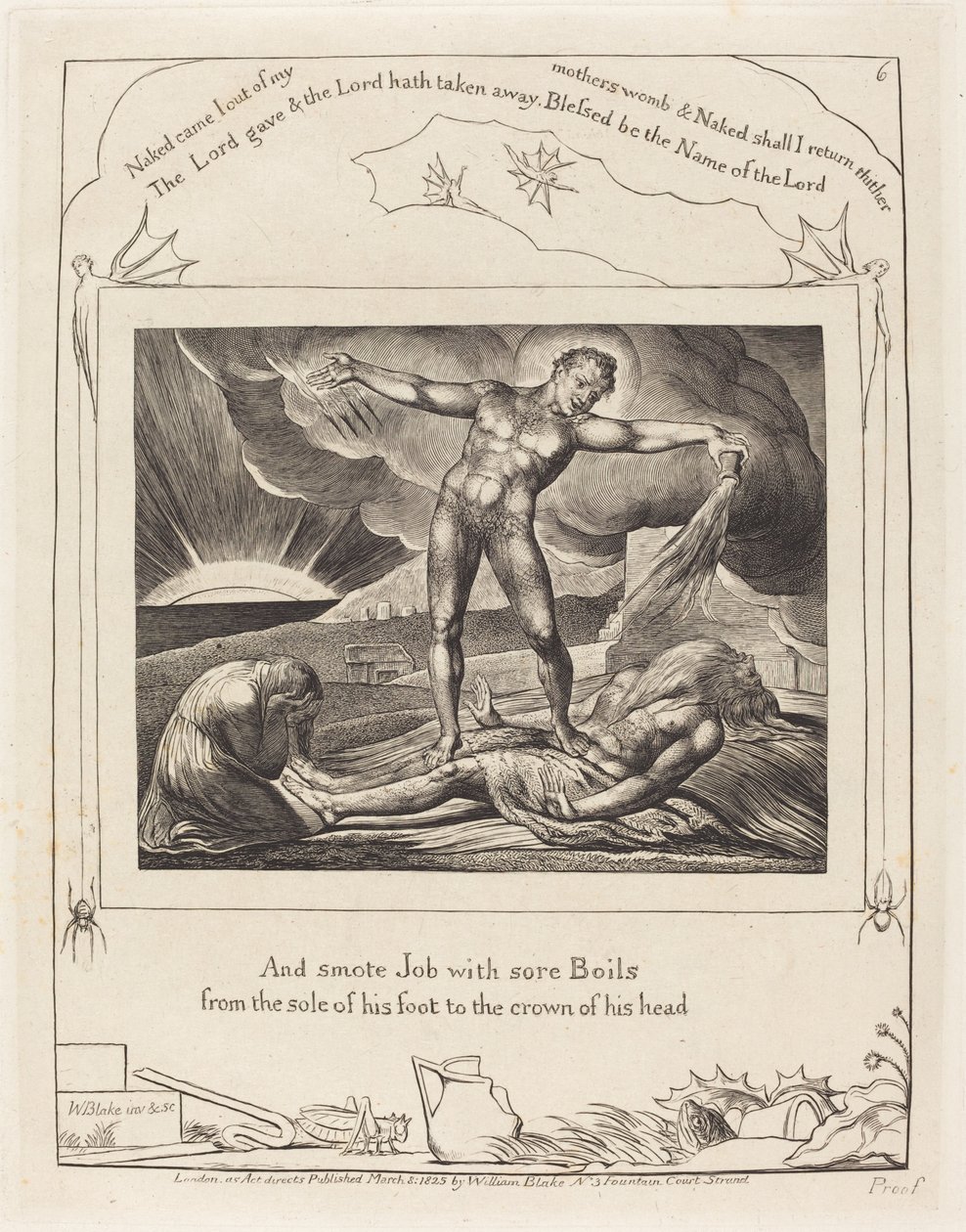 Satan Smiting Job with Boils by William Blake