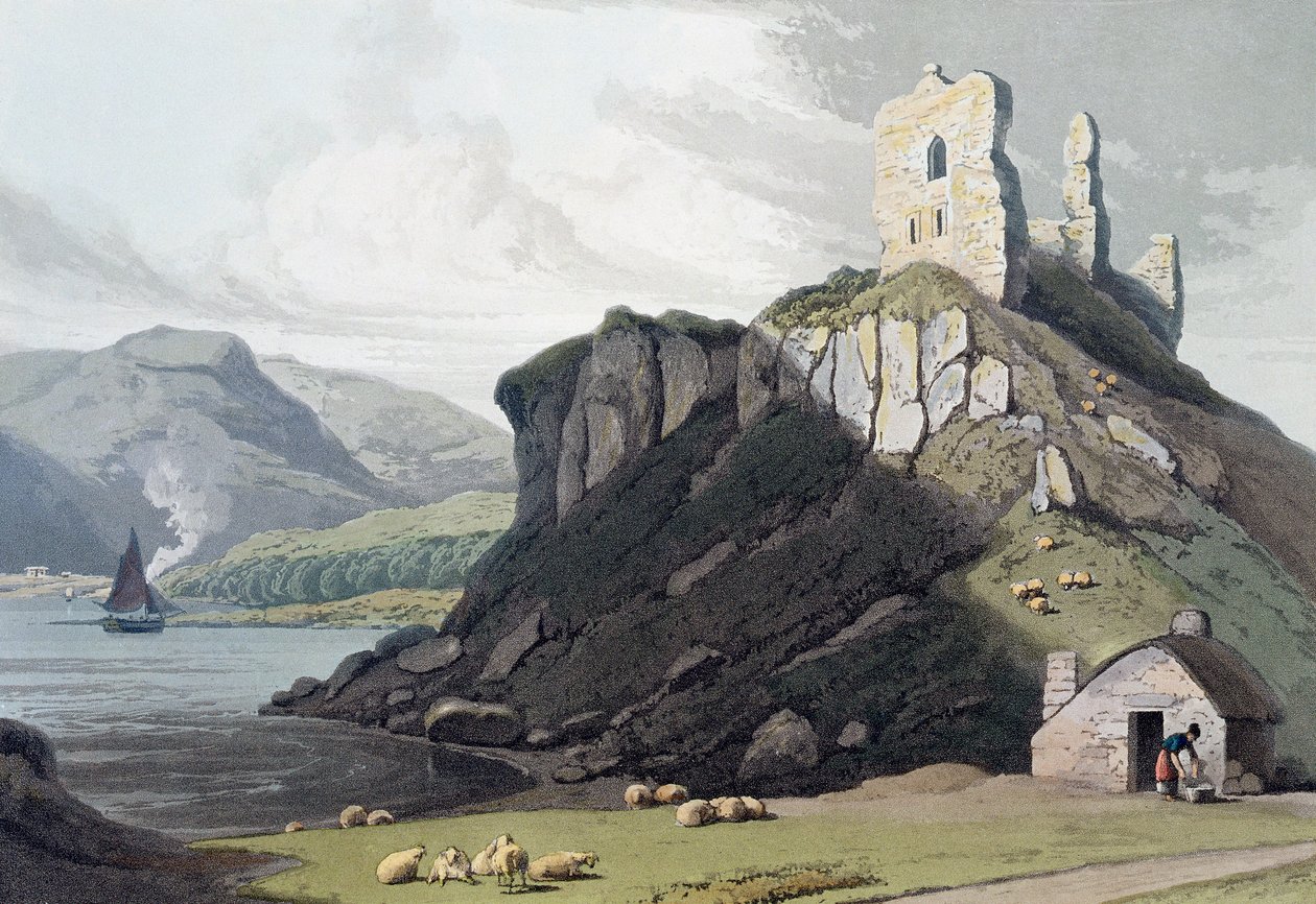 Aros Castle, Isle of Mull, Scotland, 1818 by William Daniell