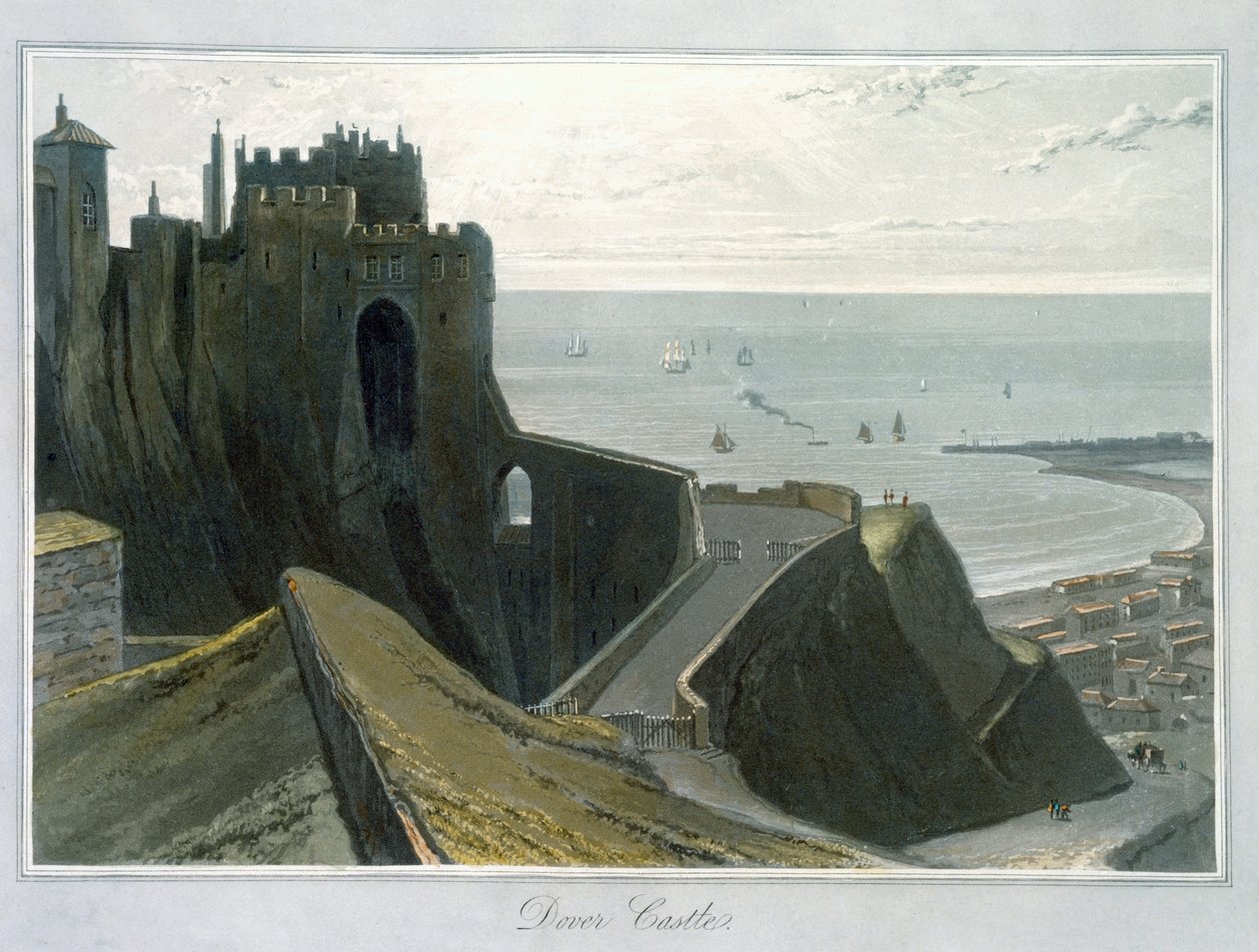 Dover Castle, Kent, 1823 by William Daniell
