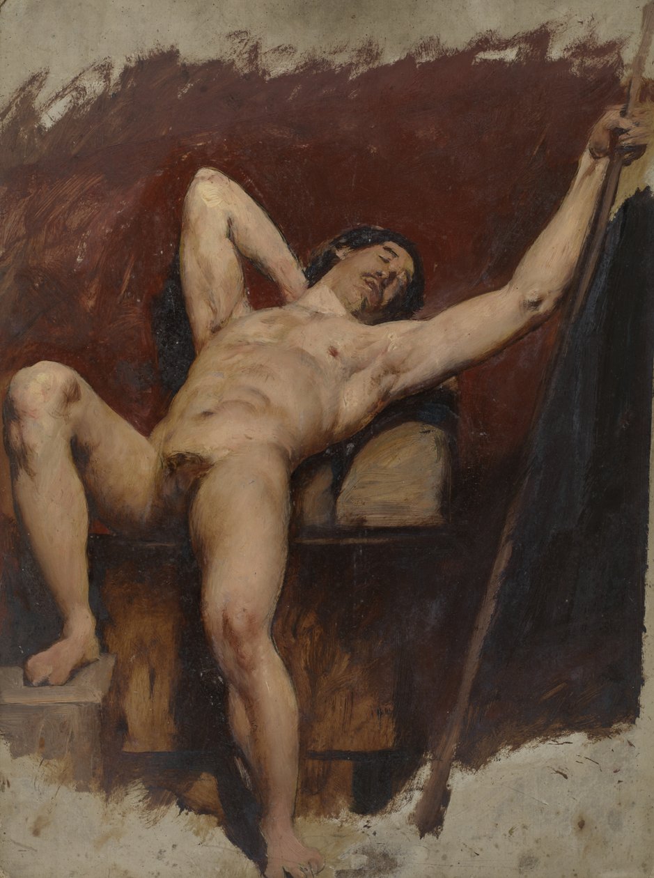 Reclining Male Nude, Raised Right Knee by William Etty