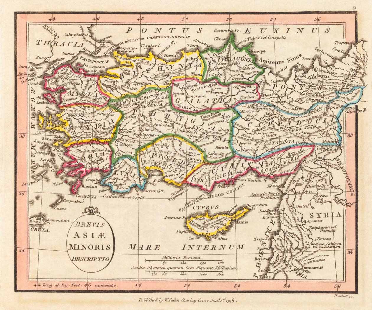 Ancient Asia Minor. Map. by William Faden