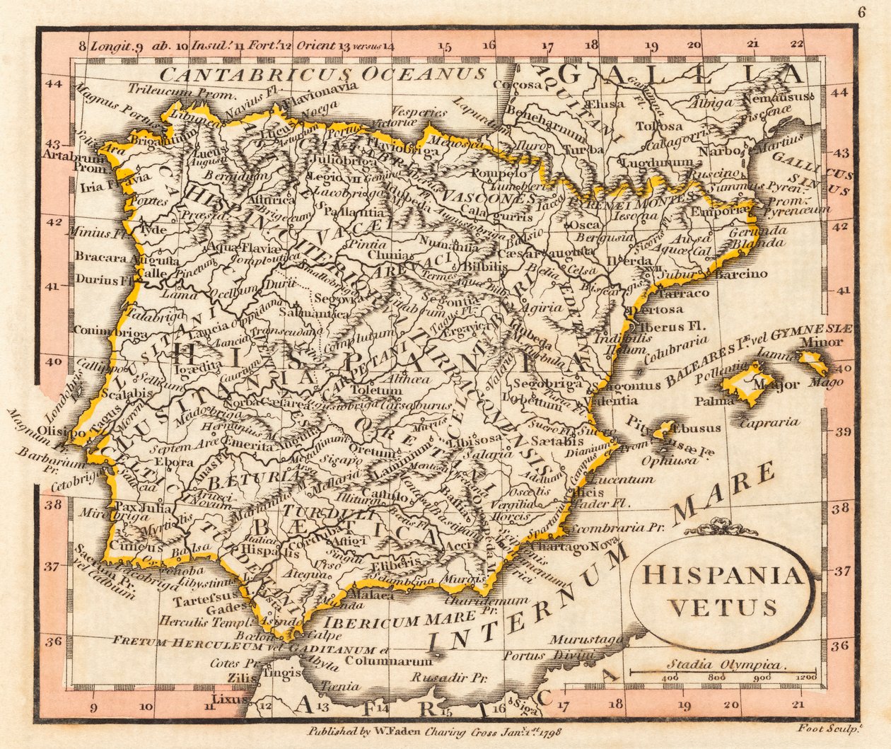 Ancient Spain and Portugal. Map. by William Faden