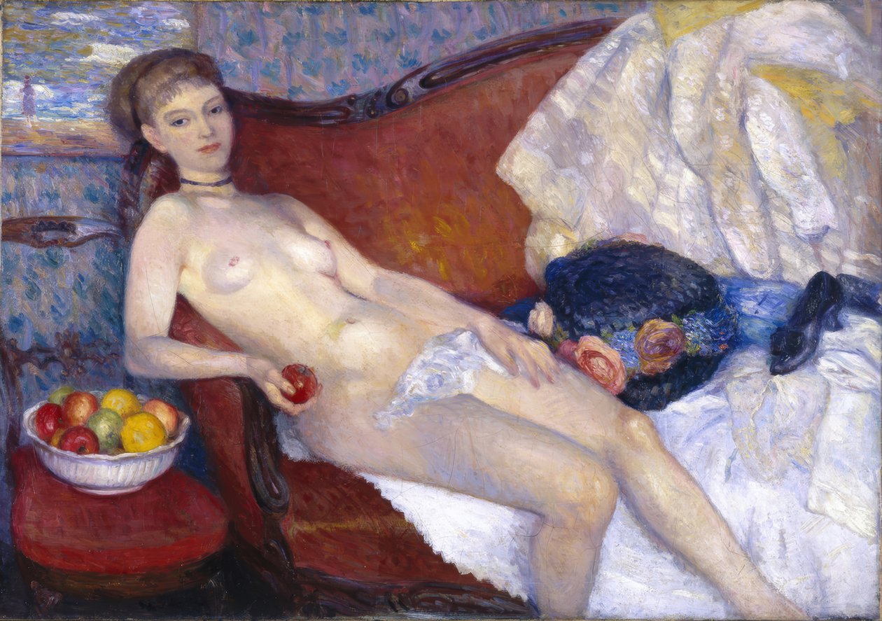 Female Nude with Apple by William Glackens