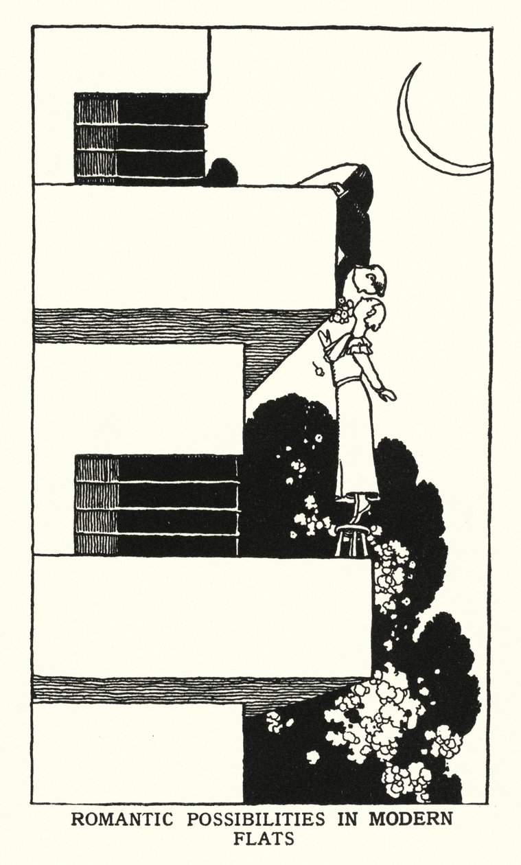 Romantic Possibilities in Modern Flats by William Heath Robinson