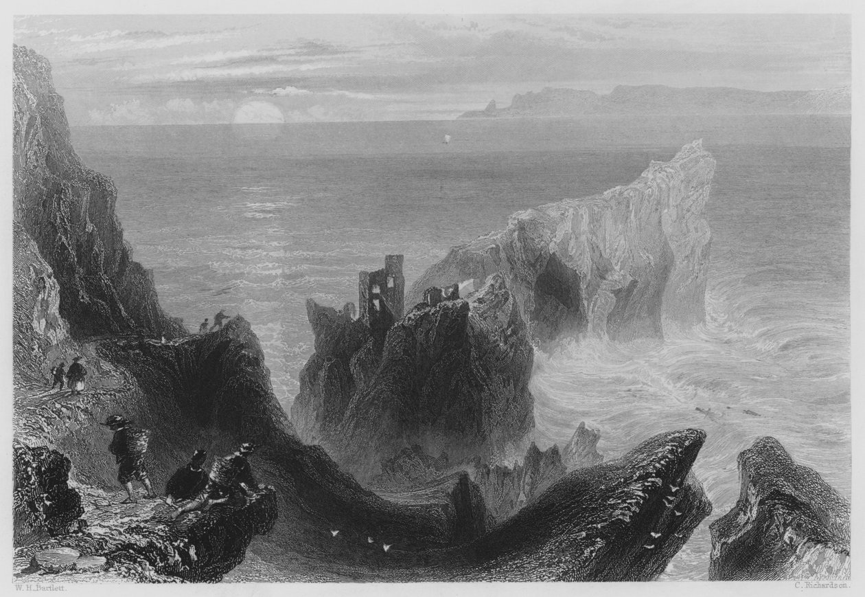 Kenbane Castle, County Antrim by William Henry (after) Bartlett