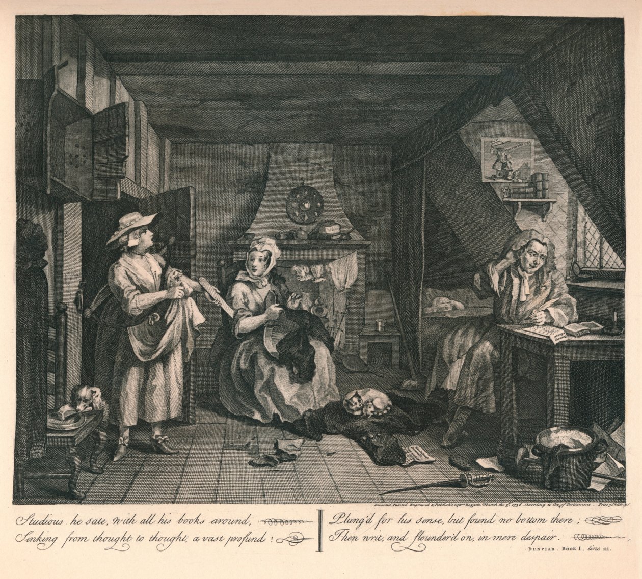 The Distrest Poet by William Hogarth