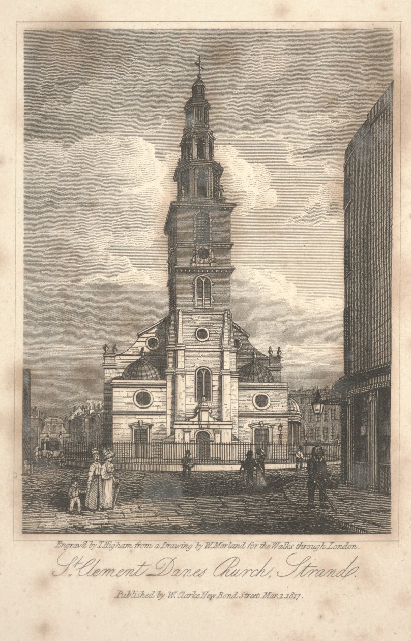 St. Clement Danes Church, Strand by William Kendall Morland