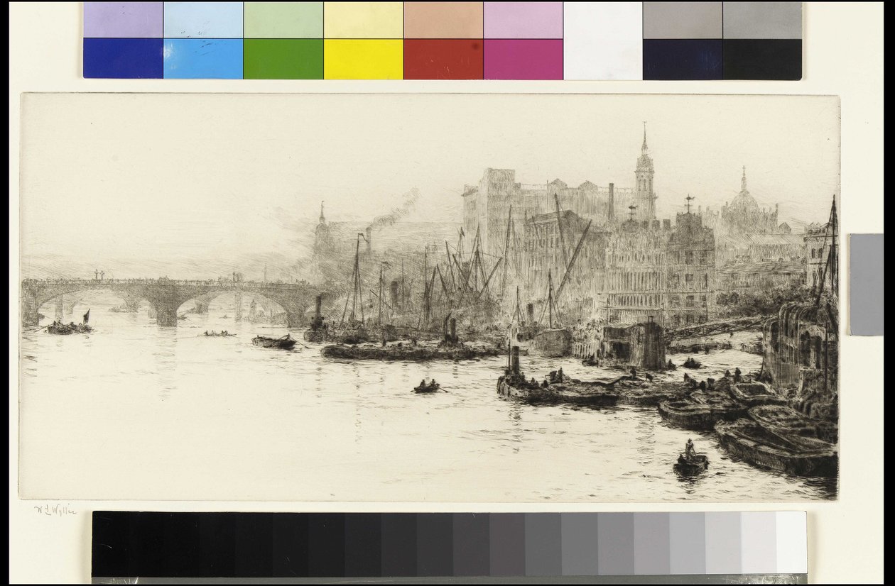 London Bridge, Cannon Street and Billingsgate by William Lionel Wyllie