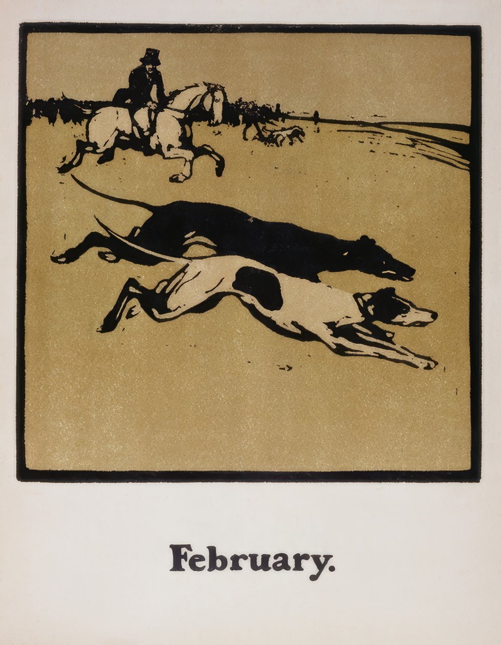 Hunting on Horseback by William Nicholson