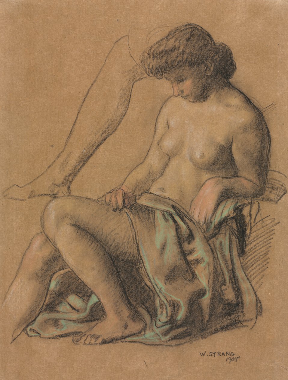 Draped Figure Seated by William Strang