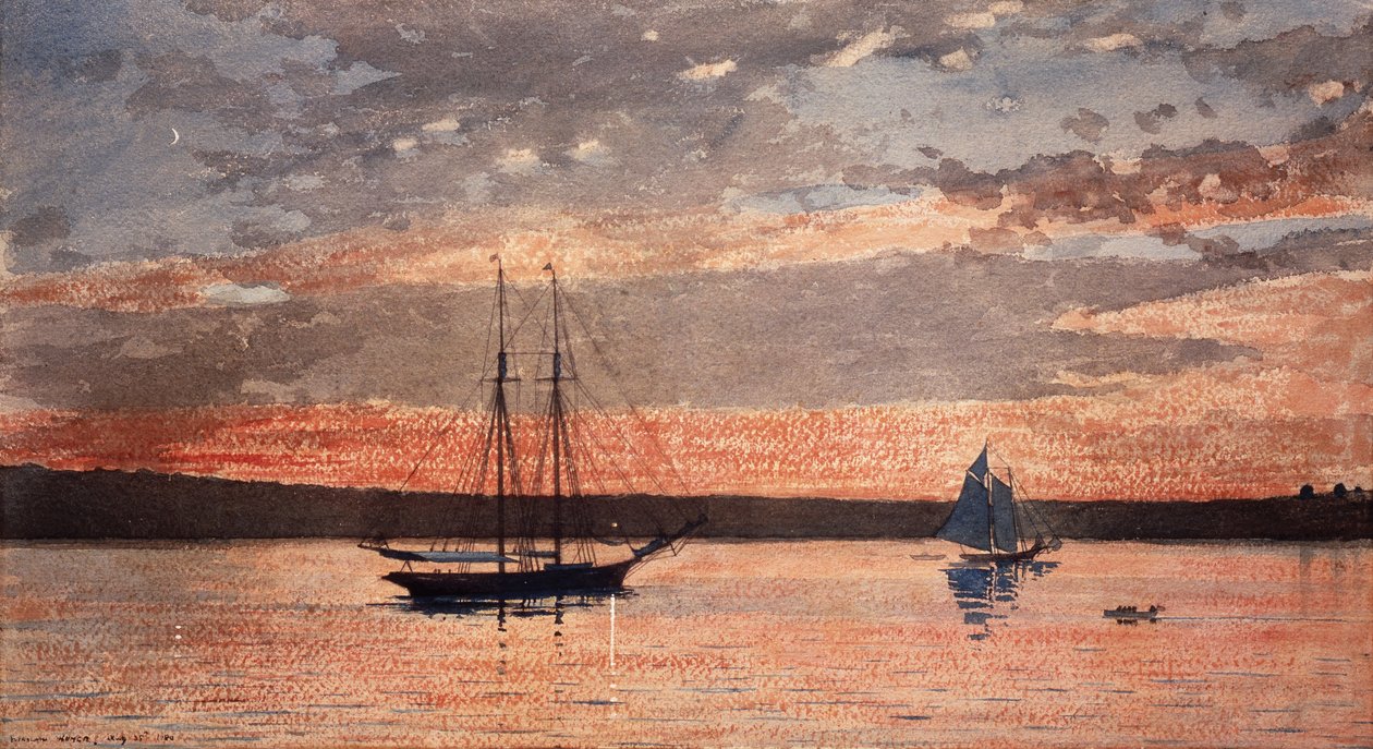 Sunset at Gloucester by Winslow Homer