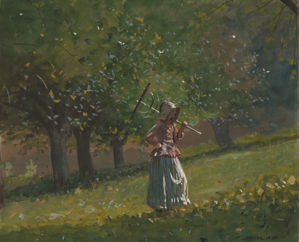 Girl with Hay Rake by Winslow Homer