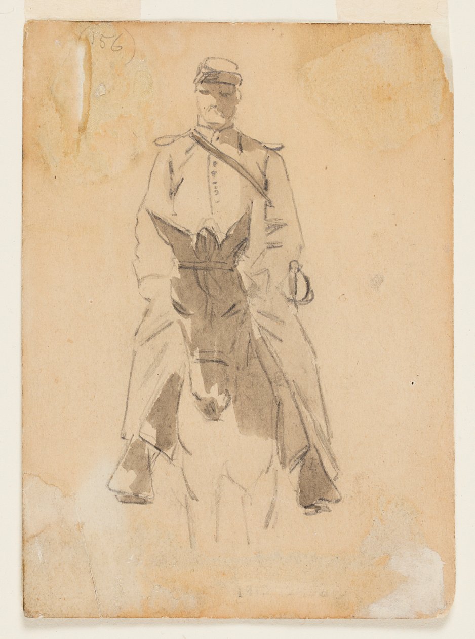 Officer and Head of a Horse by Winslow Homer