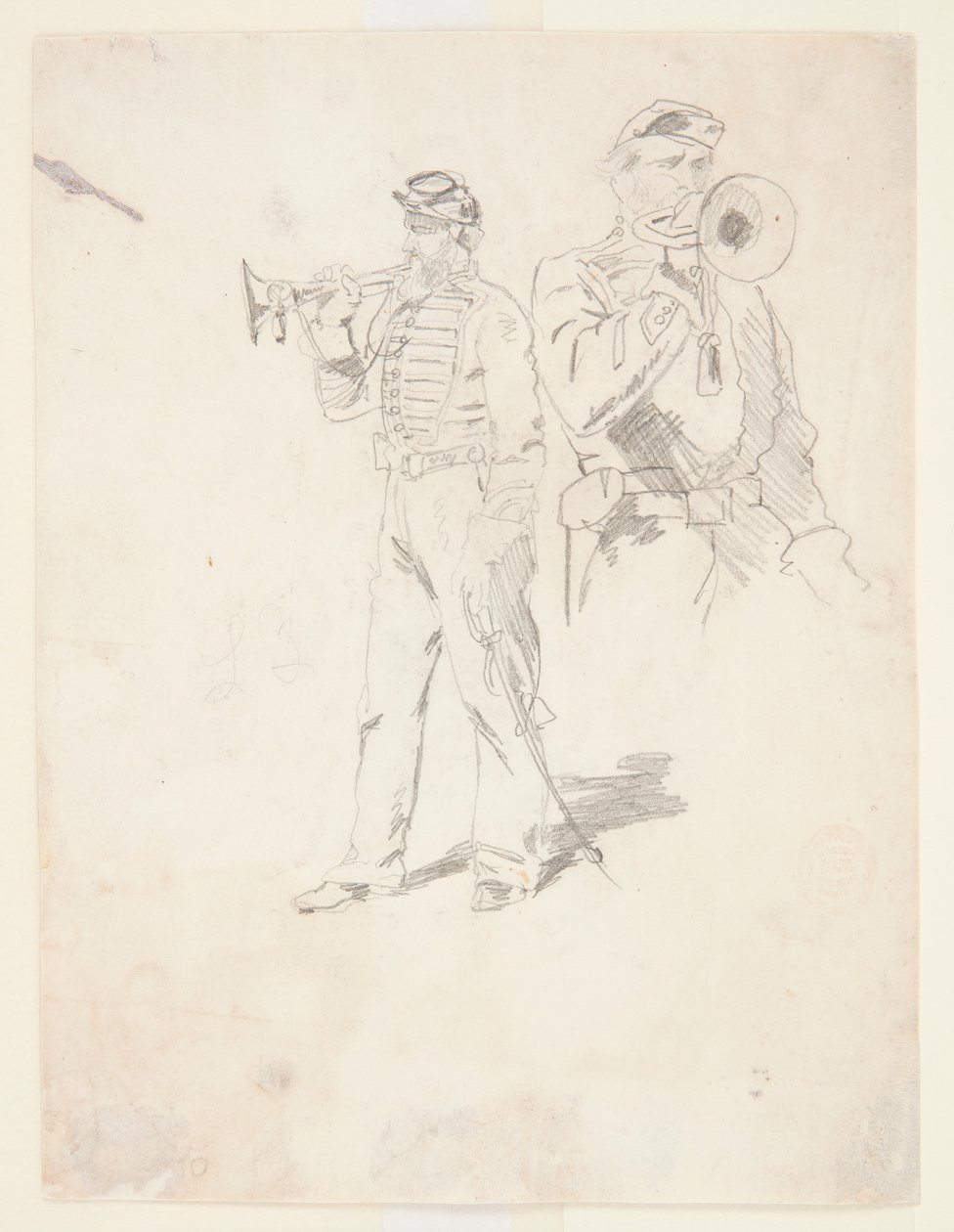 Two Studies of a Bugler by Winslow Homer
