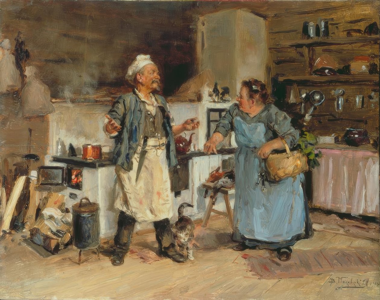 Argument in the Kitchen by Wladimir Jegorowitsch Makowski