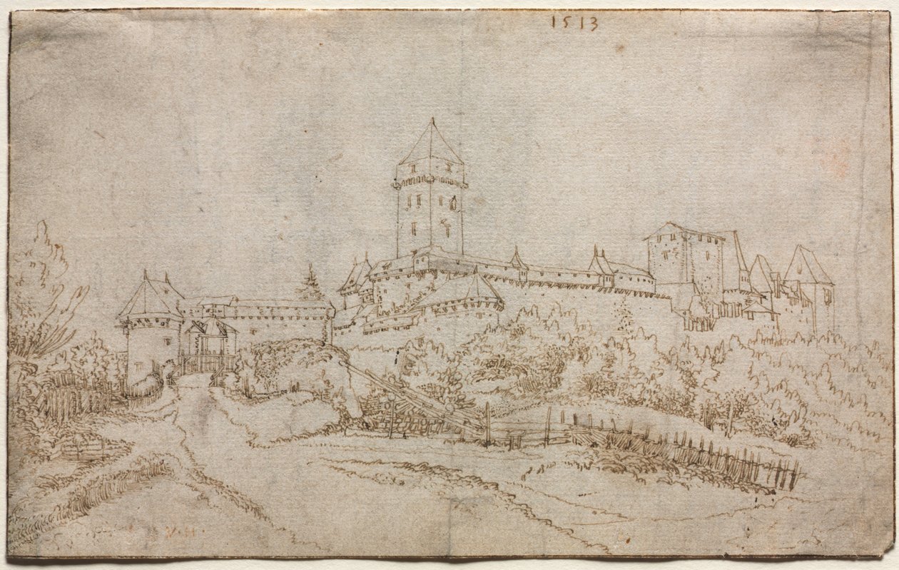 View of a Castle (recto) by Wolfgang Huber