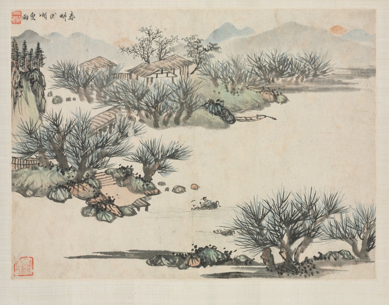 Landscape Album in Various Styles: Spring Plowing by Zha Shibiao