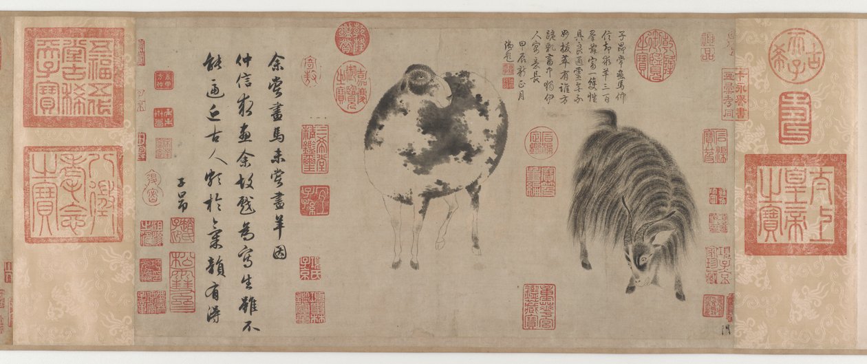Sheep and Goat, Yuan Dynasty, c.1300 by Zhao Mengfu Chao Meng Fu or