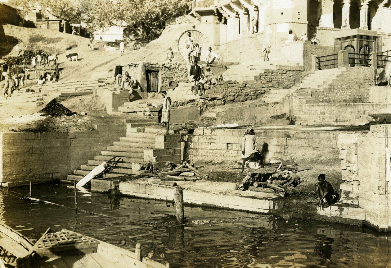 Cremation on the Ganges by Hippolyte Lalaise Devéria